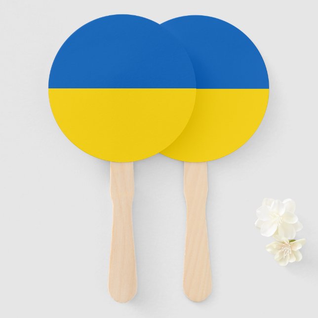Ukraine-Flagge Fächer (Vorne und Hinten)