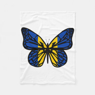 Ukraine-Flagge Farbiger Schmetterling - Tryzub Dre Fleecedecke