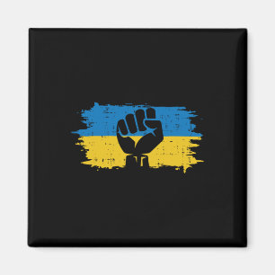 Ukraine-Flagge Faust Ukrainischer Widerstand Prote Magnet