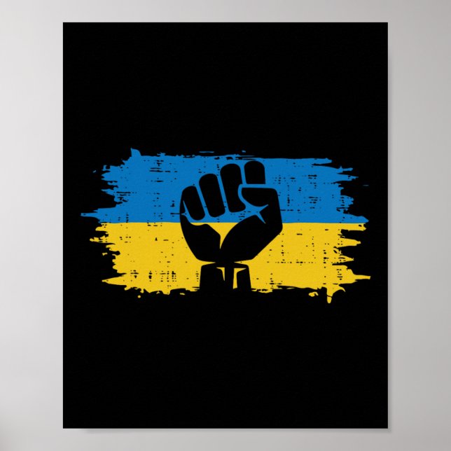 Ukraine-Flagge Faust Ukrainischer Widerstand Prote Poster (Vorne)