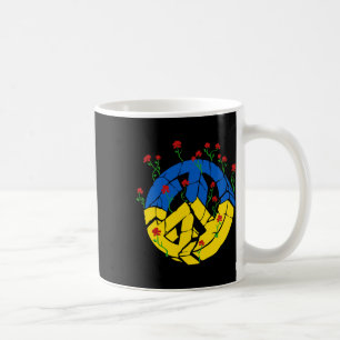 Ukraine-Flagge Friedensblumen Kaffeetasse