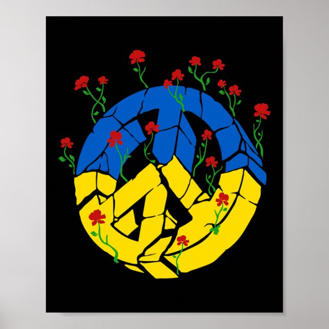 Ukraine-Flagge Friedensblumen  Poster (Vorne)