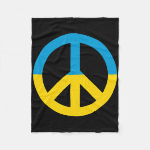 Ukraine-Flagge Friedenszeichen  Fleecedecke