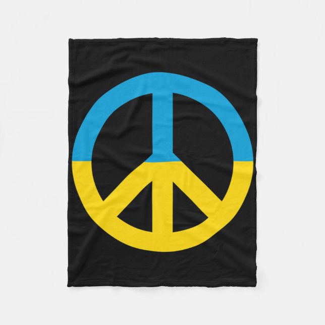 Ukraine-Flagge Friedenszeichen  Fleecedecke (Vorderseite)