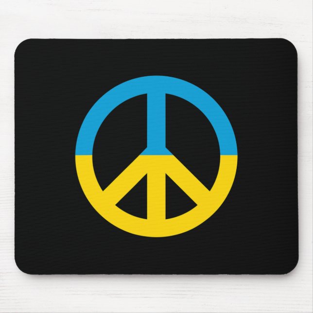 Ukraine-Flagge Friedenszeichen  Mousepad (Vorne)