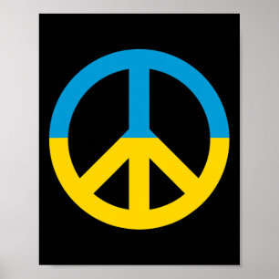 Ukraine-Flagge Friedenszeichen Poster