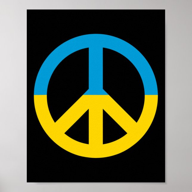 Ukraine-Flagge Friedenszeichen  Poster (Vorne)