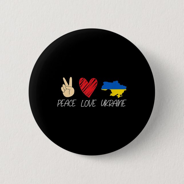 Ukraine-Flagge gegen den Frieden der Kriegssolidar Button (Vorderseite)