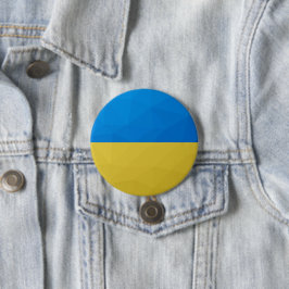 Ukraine-Flagge gelbes geometrisches Muster Button