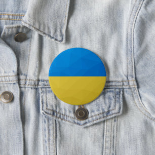 Ukraine-Flagge gelbes geometrisches Muster Button