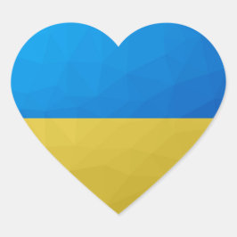 Ukraine-Flagge gelbes geometrisches Muster Herz-Aufkleber
