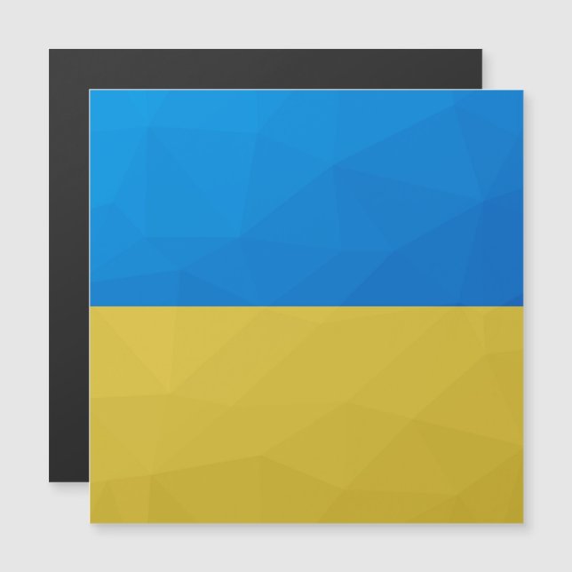 Ukraine-Flagge gelbes geometrisches Muster Magnetkarte (Vorne/Hinten)