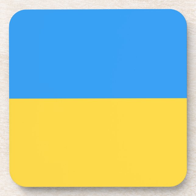 Ukraine-Flagge Getränkeuntersetzer (Vorderseite)