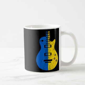 Ukraine-Flagge Gitarre Vintage-Musiker Kaffeetasse