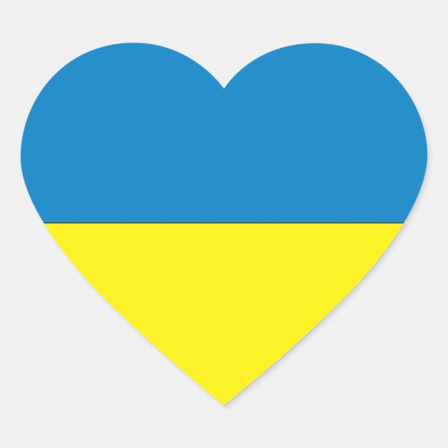 Ukraine-Flagge Herz-Aufkleber (Vorderseite)