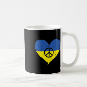 Ukraine-Flagge Herz Friedenszeichen Retro Ukrainis Kaffeetasse