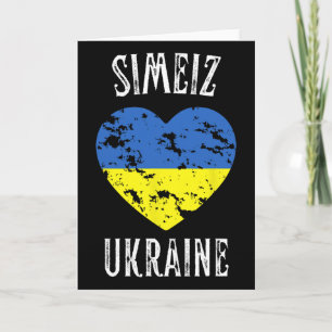 Ukraine-Flagge Herz Simeiz Stadt Karte