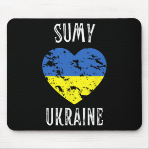 Ukraine-Flagge Herz Sumy Stadt Mousepad
