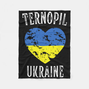 Ukraine-Flagge Herz Ternopil Stadt  Fleecedecke