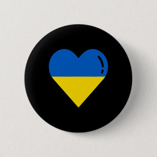 Ukraine-Flagge Herz Wurzeln Urlaub Ukrainisch 1 Button
