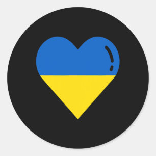 Ukraine-Flagge Herz Wurzeln Urlaub Ukrainisch 1 Runder Aufkleber