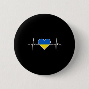 Ukraine-Flagge Herz Wurzeln Urlaub Ukrainisch Button