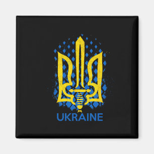 Ukraine-Flagge - Ich stehe mit der Ukraine Ukraini Magnet