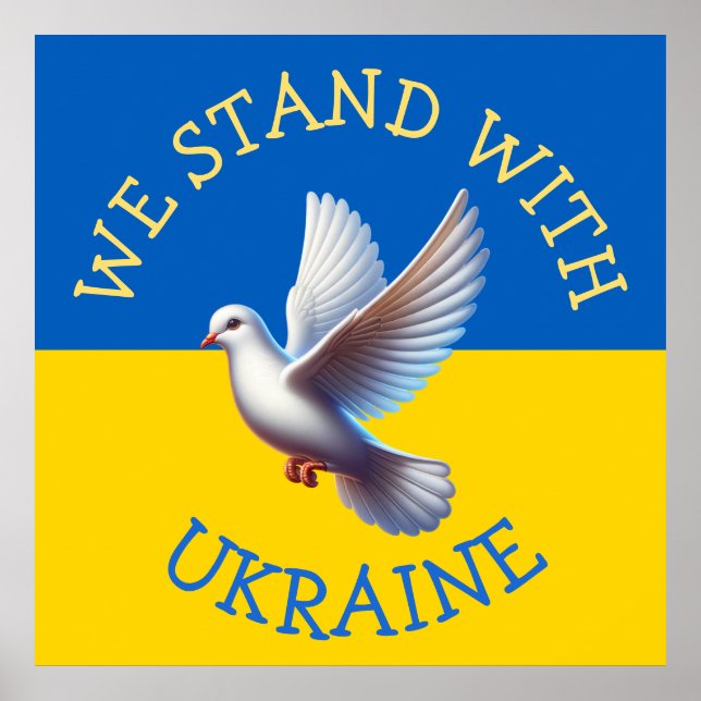 Ukraine-Flagge | Ich stehe mit Urkaine Poster (Vorne)