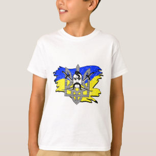 Ukraine-Flagge Kosaken-Krieger Ukrainischer Tryzub T-Shirt