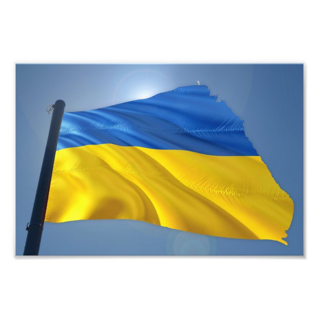 Ukraine-Flagge - Krieg, Politik, Leid Fotodruck (Vorne)