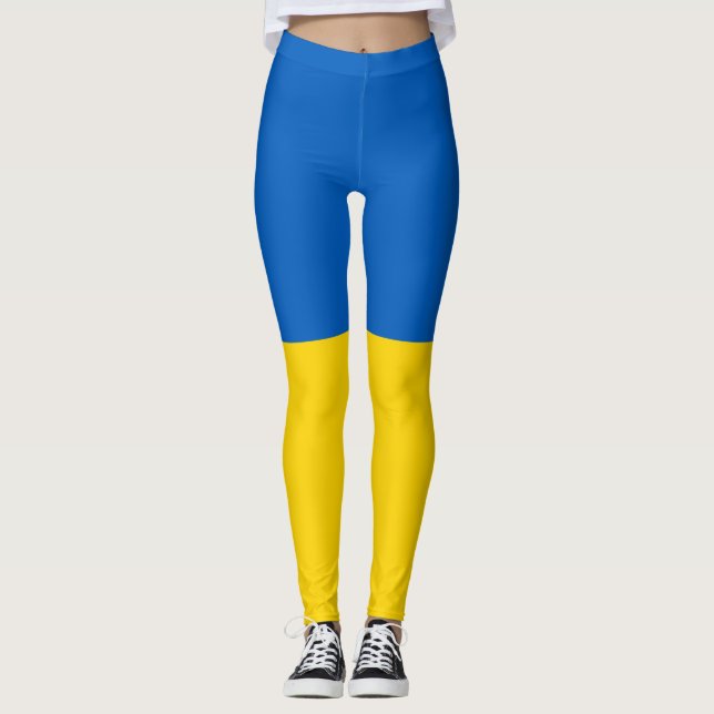 Ukraine-Flagge Leggings (Vorderseite)