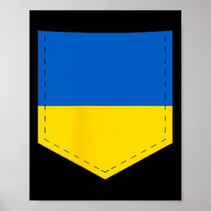 Ukraine-Flagge mit bedruckter ukrainischer Flaggen Poster