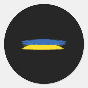 Ukraine-Flagge mit den Farben Blau und Gelb Kein K Runder Aufkleber
