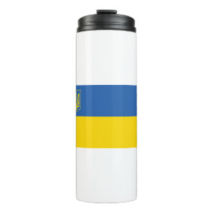 Ukraine-Flagge mit Dreieck Thermosbecher