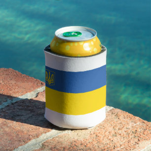 Ukraine-Flagge-mit-Dreizack Dosenkühler