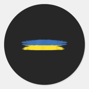 Ukraine-Flagge mit Farben blau und gelb _ kein Kri Runder Aufkleber