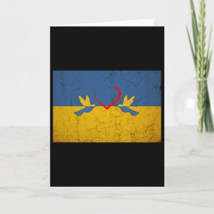 Ukraine-Flagge mit Herz Karte