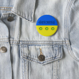 Ukraine Flagge mit Sonnenblumen Button
