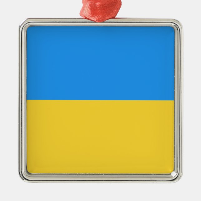 Ukraine-Flagge Ornament Aus Metall (Vorne)