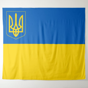 Ukraine Flagge Patriotische ukrainische Wappen Wandteppich