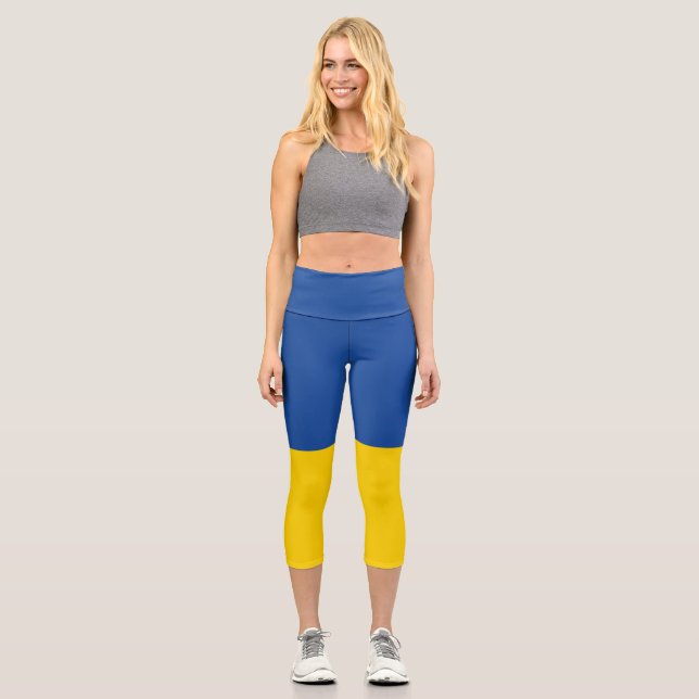 Ukraine-Flagge, patriotisches Geschenk des ukraini Capri Leggings (Vorderseite)