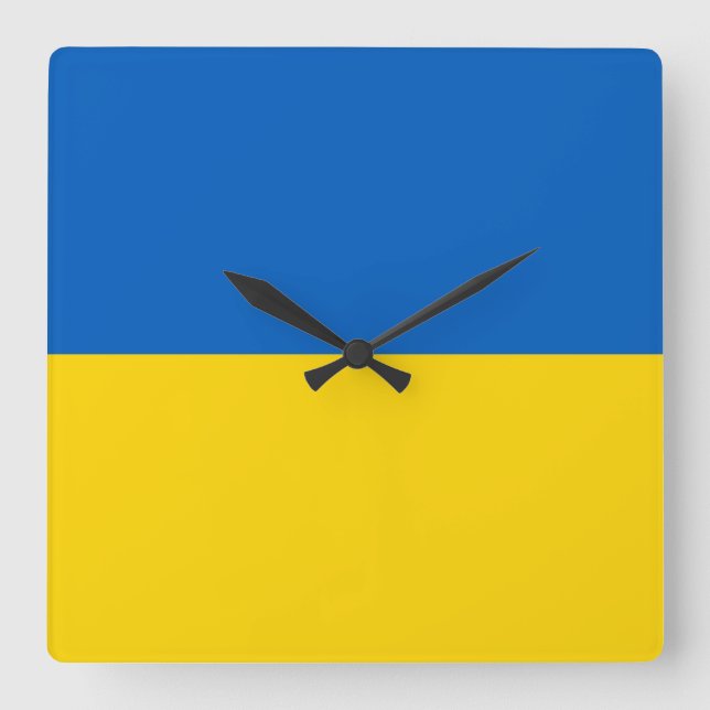 Ukraine-Flagge Quadratische Wanduhr (Vorderseite)
