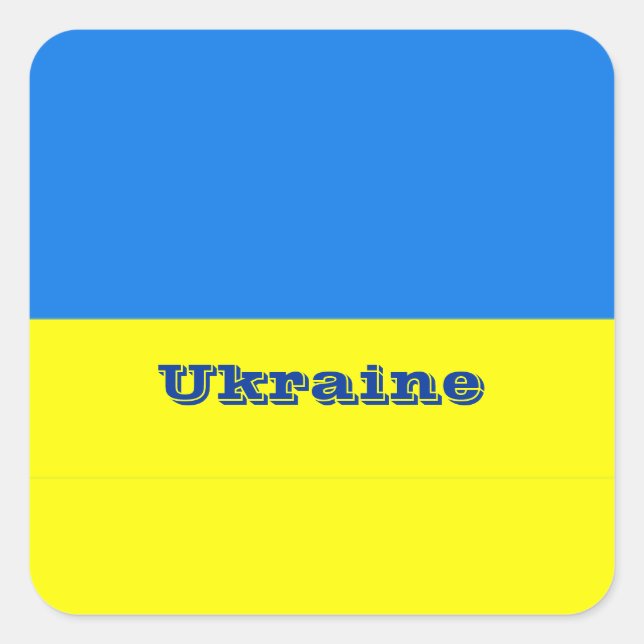 Ukraine-Flagge Quadratischer Aufkleber (Vorderseite)