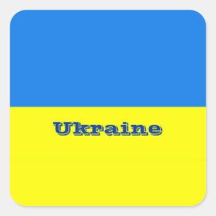 Ukraine-Flagge Quadratischer Aufkleber