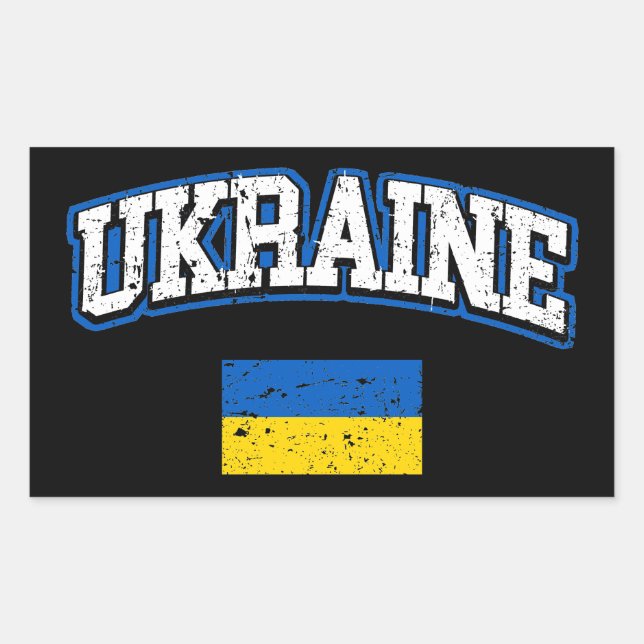 Ukraine-Flagge Rechteckiger Aufkleber (Vorderseite)
