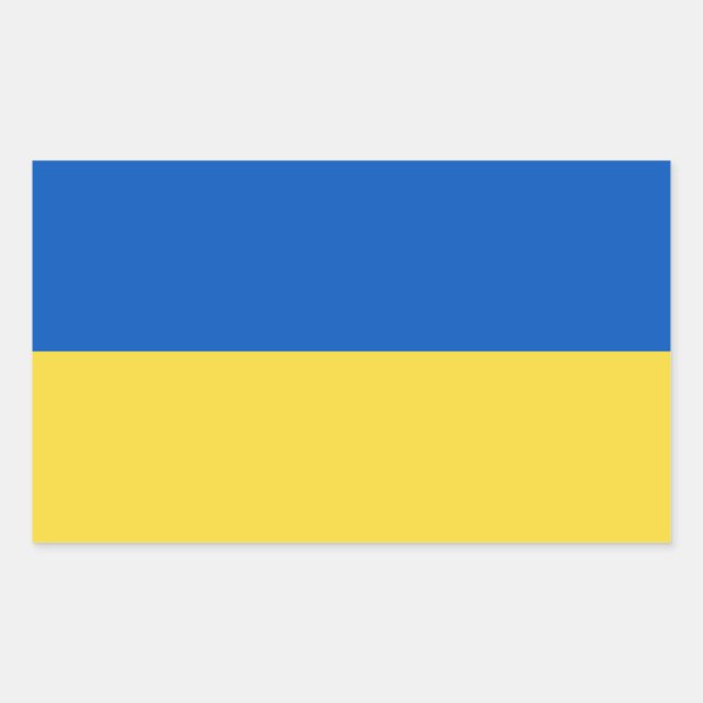 Ukraine-Flagge Rechteckiger Aufkleber (Vorderseite)
