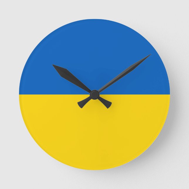 Ukraine-Flagge Runde Wanduhr (Vorderseite)