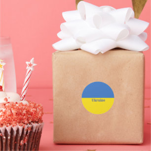 Ukraine-Flagge Runder Aufkleber