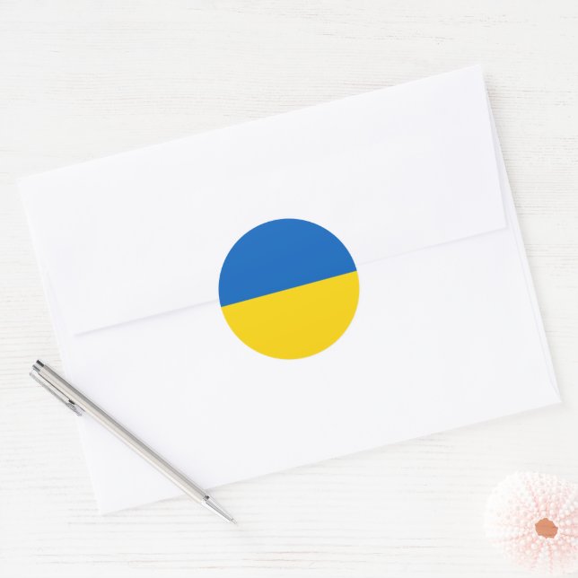 Ukraine-Flagge Runder Aufkleber (Umschlag)
