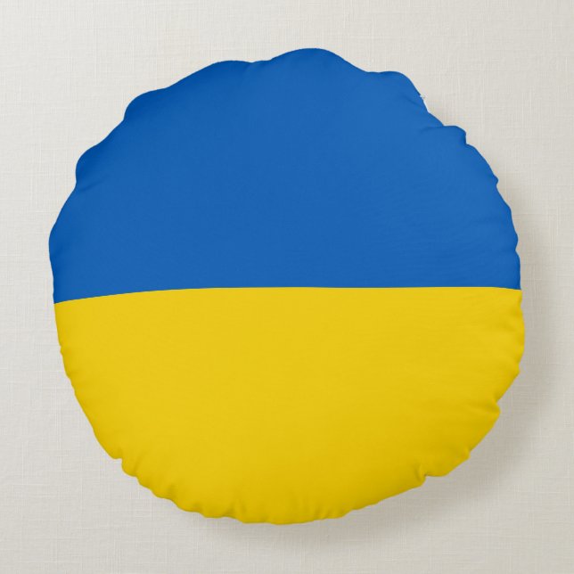 Ukraine-Flagge Rundes Kissen (Rückseite)